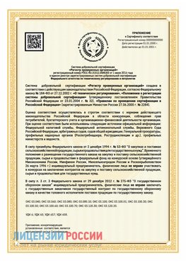 Приложение к сертификату для ИП Таганрог Сертификат СТО 03.080.02033720.1-2020